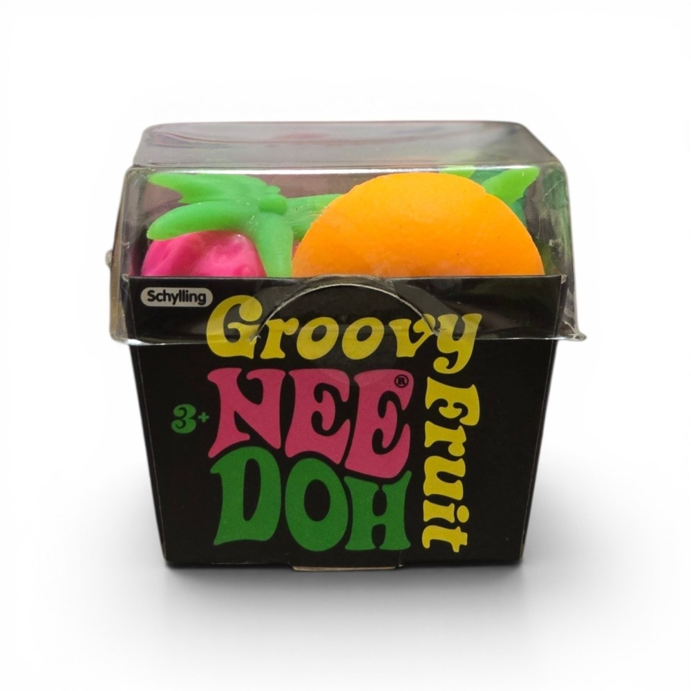 Schylling Groovy NeeDoh Fruit Sensory Fidget Toy 3 Pack Stress Ball Squishy NEW